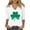 White, variant on HaoXianJian Patricks Day Shirts for Women 2025 sual 3/4 Sleeve Irish Shamrock Graphic T-shirt Green Saint Patty's Tunic Tops Plus Size 4X 5X