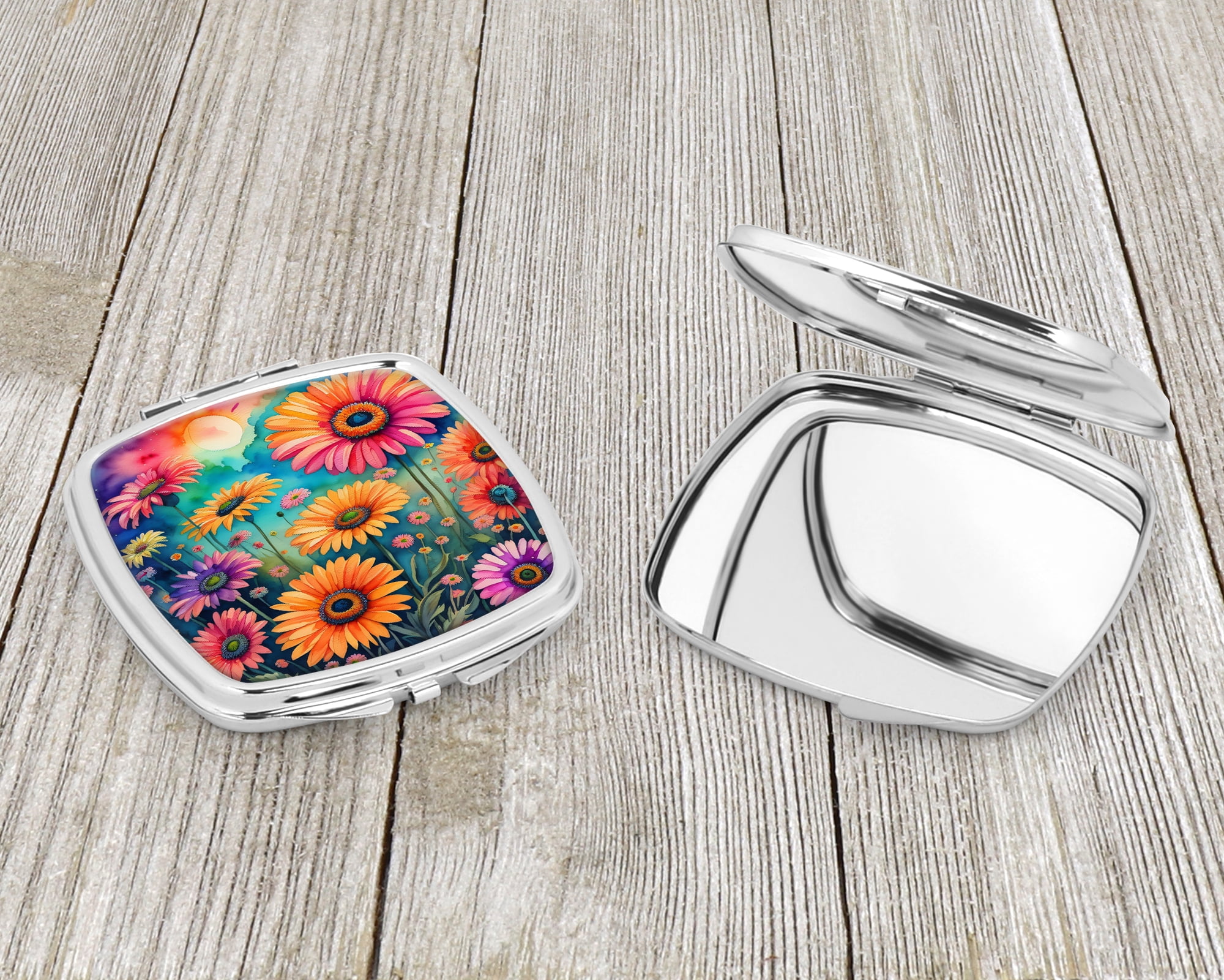Colorful Gerbera Daisies Compact Mirror 2.75 in x 3 in