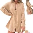 thumbnail image 1 of Barcelona Breeze Conjunto de vestido mameluco, verano sexy casual camisa suelta tops+pantalones cortos para mujer 2 piezas, 1 of 5