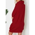thumbnail image 4 of Pink Queen 2025 Christmas Chunky Knit Turtleneck Sweater Dress with Pockets, 4 of 6