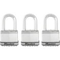 thumbnail image 3 of Master Lock 1-7/16" H x 5/16" W x 2" L Laminated Steel Ball Bearing Locking Padlock 3 pk, 3 of 3