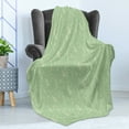 thumbnail image 4 of Garden Art Soft Flannel Fleece Throw Blanket, Soft and Hazy Drawings of Various Desert Plantation Exotic Succulents, Cozy Plush for Indoor and Outdoor Use, 50" x 70", Pale Green Coconut, by Ambesonne, 4 of 5