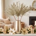 thumbnail image 5 of Glitter Christmas Decorative Spray Pick, Sparkly Artificial Holiday Branch Pick, Christmas Vase Arrangement Glitter Branch, Wreath Centerpiece Decorative Spray Accent for Vase and Mantel, Gold, 5 of 6