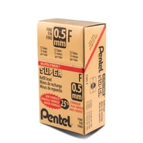Pentel Super Hi-Polymer Leads, .5mm, F, 12/Pkg.