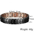 thumbnail image 3 of Mens Magnetic Bracelet Titanium Steel Magnetic Bracelet with Double Row (Black&Rose Gold), 3 of 8