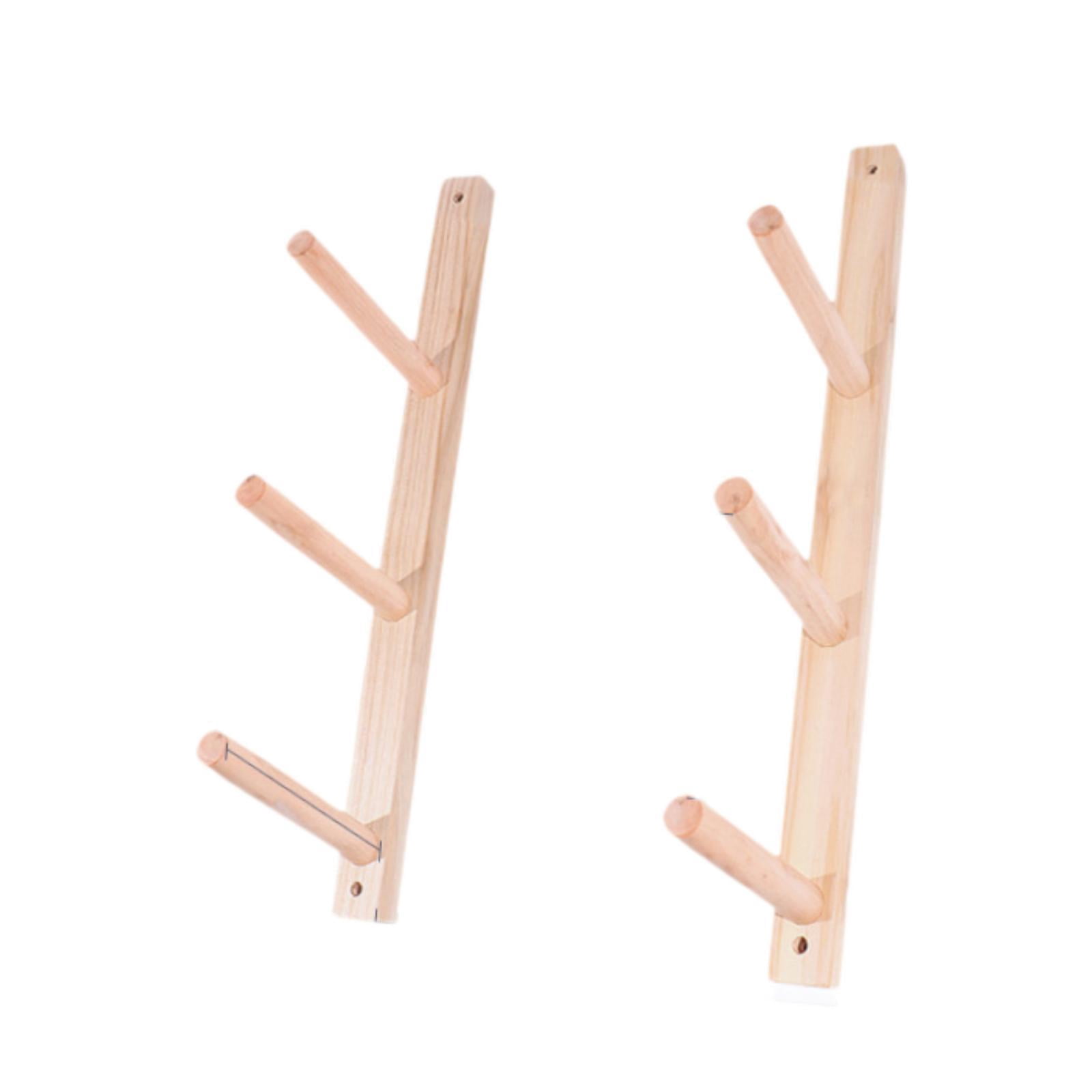 Fiocias 2 Pieces Wood Yoga Mat Storage Rack Gym Organizer Yoga Mat Holder for Skateboard 3 Tier