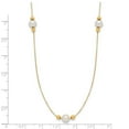 thumbnail image 3 of Primal Gold 14 Karat Yellow Gold Freshwater Cultured Pearl and Bead 3 Station 16-inch with 2 Inch Extension Necklace, 3 of 5