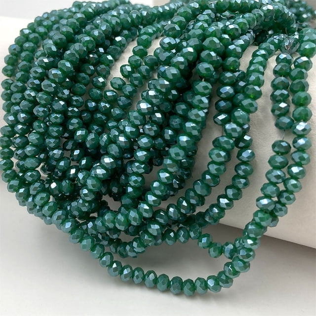 2 3 4 6 8mm Rondelle Flat Faceted Crystal Beads for Jewelry Making Solid Color Loose Spacer Glass Beads Bracelet Necklace DIY