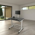 thumbnail image 3 of Stand Up Desk Store Rolling Adjustable Height Mobile Standing Desk with Monitor Mount (Silver Frame/Matte Black Top, 40" Wide), 3 of 6