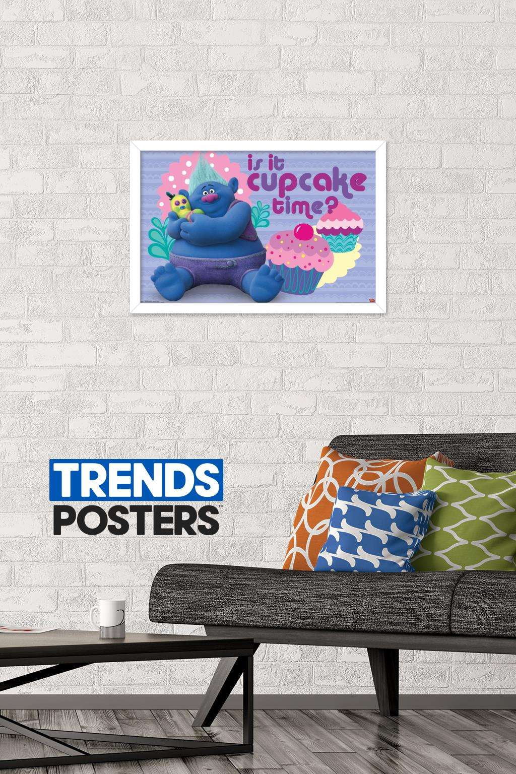 DreamWorks Trolls - Cupcakes Wall Poster, 14.725" x 22.375", Framed