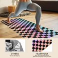 thumbnail image 4 of Gradient Color Checkered Pattern Hot Yoga Mat Towel Non Slip for Hot Yoga - Quick-Drying Yoga Mat Cover with 4 Corner Pockets with Travel Bag - Hot Yoga Towel Non Slip 74"x26", 4 of 6