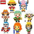 thumbnail image 2 of One Piece Connection Building Blocks Luffy Chopper Nami Sanji Zoro Usopp Ace Franky Brook Robi Diamond Brick Figure Toy For Kids 68196 Zoro With box, 2 of 6