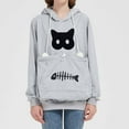 thumbnail image 3 of Pet Pouch Hoodies for Women Fall Winter Long Sleeve Cat Carrier Hooded Sweatshirt Kitten Pouch Pullover Tops, 3 of 8