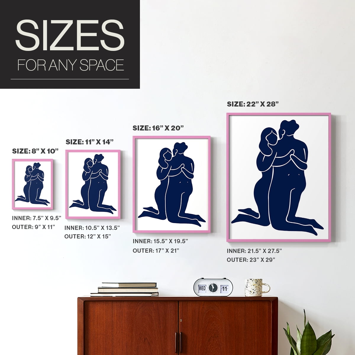 Matisse CIV Framed Print in Pink Solid Wood 11 x 14 Framed Print