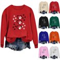 thumbnail image 3 of WREESH Women's Valentine's Day Long Sleeve Sweatshirt Casual Loose Crew Neck Pullover Top Black, 3 of 4