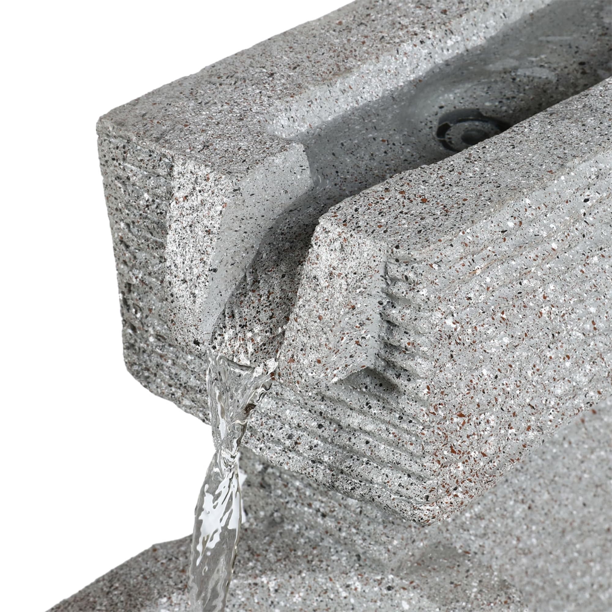 Jeco Contemporary 3-Tier Poly-Resin Bowls Outdoor Fountain in Multi-Color