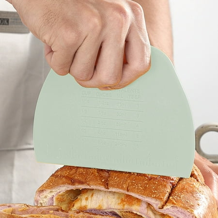 

Plastic Bench Scraper for Baking - Bowl Scraper - Flexible Food Safe Dough Scraper Multipurpose Good Grip Curved and Flat Edge Dough Cutter - Essential Pan Scraper for Kitchen Use