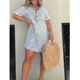 thumbnail image 2 of Vestido camisero vaquero azul para mujer, Vestido camisero Vintage elegante, ropa de calle informal de gran tamaño, minivestido S-5XL 2023, 2 of 5