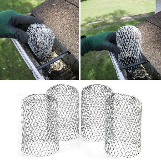 4pc Metal Mesh Gutter Leaf Debris Mud Trap Guards Drain Pipe Cover