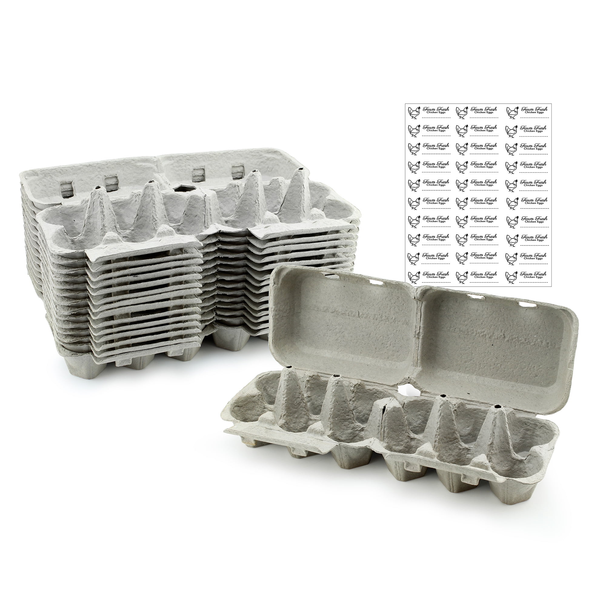Cornucopia Brands Half Dozen Egg Cartons (30-Pack); Split Apart Style for 6 Egg or 12 Egg Use; Holds 180 Eggs Total