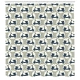 thumbnail image 3 of Motorcycle Shower Curtain, Monochrome Scooters Hand Drawn Cartoon Vehicles Vintage Bikes, Fabric Bathroom Set with Hooks, 69W X 84L Inches Extra Long, Eggshell Dust and Dark Blue, by Ambesonne, 3 of 3