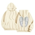 thumbnail image 5 of felwors Oversized Angel Wings Graphic Hoodie for Teens & Young Adults - Trendy Y2K Preppy Long Sleeve Sweatshirt with Heart & Rose Accents & Pockets(Beige, XXL), 5 of 5