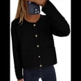 thumbnail image 3 of Suéteres de Punto para Mujer, Moda de Otoño, Larga, Botones, Chaqueta Informal de Moda, Ropa de Invierno. Negro L, 3 of 9