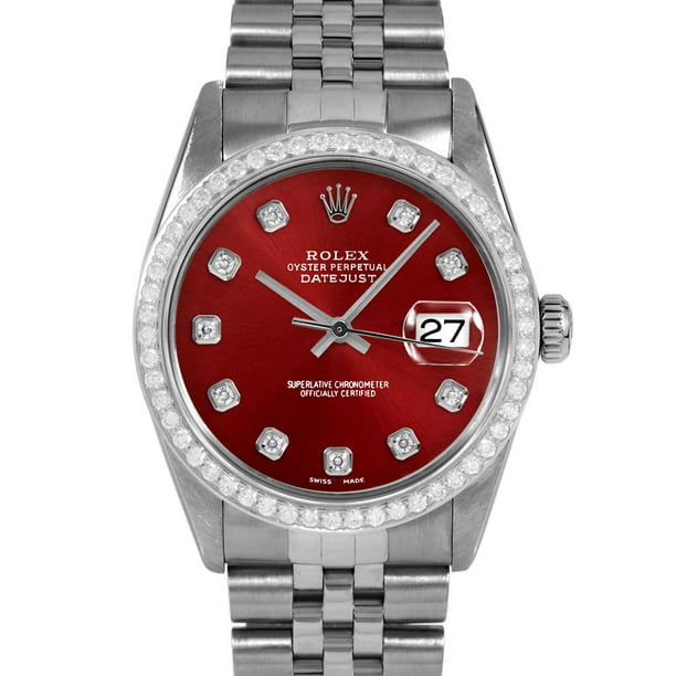 Pre-Owned Rolex 16014 Men's 36mm Datejust Wristwatch Red Diamond (3