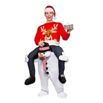 Snowman Ride On Me Costume Santa Claus Shoulder Carry Mascot Costume Christmas Costume