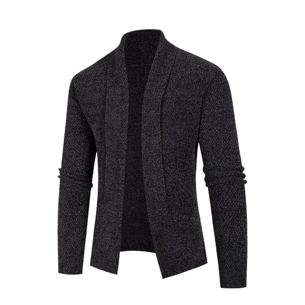 Gibobby Suéteres para hombre Suéter de manga larga con cuello de chal para hombre(Gris,G)