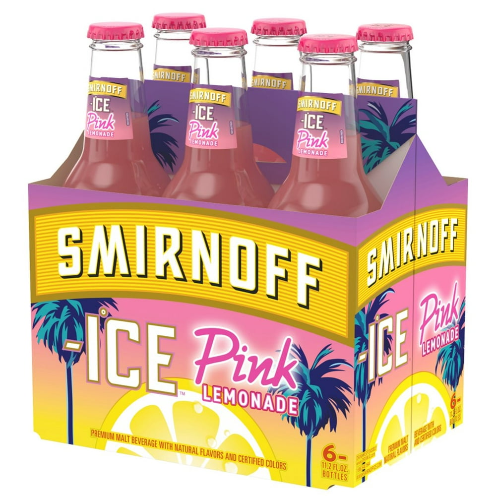 Smirnoff Ice Pink Lemonade, 6 pack, 11.2 fl oz Bottles - Walmart.com