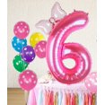 thumbnail image 2 of Globo Kwuz rosa número 6 de 40 cm con minilazo para niñas que cumplen 6 años, 2 of 6