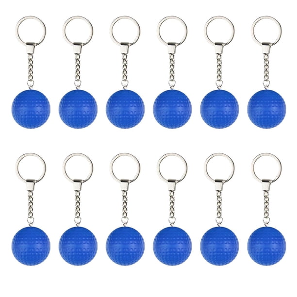 12 piezas llavero colgante juguete bola metal bolsa colgante Azul jinwen