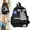 Black, variant on Kawaii Plaid Bowknot Preppy Style Backpack with Plush Bunny Doll Pendant, Aesthetic Nylon Daypack