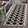 thumbnail image 3 of SAFAVIEH Courtyard Amanda Geometric Indoor/Outdoor Runner Rug, 2'3" x 14', Black/Beige, 3 of 10