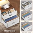 thumbnail image 6 of 76.8" x 72.8" Farmhouse L Shaped Electric Standing Desk with 3 Drawers and Storage Cabinet, 6 of 8