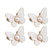 Xinwanna 2 Pairs Pant Waist Tightener Adjustable Butterfly Button Pins Pants Clips Detachable Decorative Waist Buckles for Loose Jeans Pants Skirts (White)