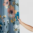 thumbnail image 3 of Chilfamy Watercolor Floral Shower Curtain, Blue Beige Flower Shower Curtain for Bathroom, Modern Minimalist White Waterproof Fabric Shower Curtain Set with Hooks White, 3 of 7