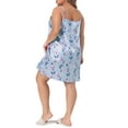 thumbnail image 3 of Agnes Orinda Women's Plus Size Valentines Day Nightgown Camisole Sleeveles Heart Print Lingerie Dress Sleepwear 4X Blue, 3 of 6