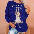 thumbnail image 1 of Sweatshirt de Noël pour Femmes 2023 Hauts Imprimé de Noël Col Rond Pull Blouse Ample Sweatshirt Sans Capuche en Solde, 1 of 7