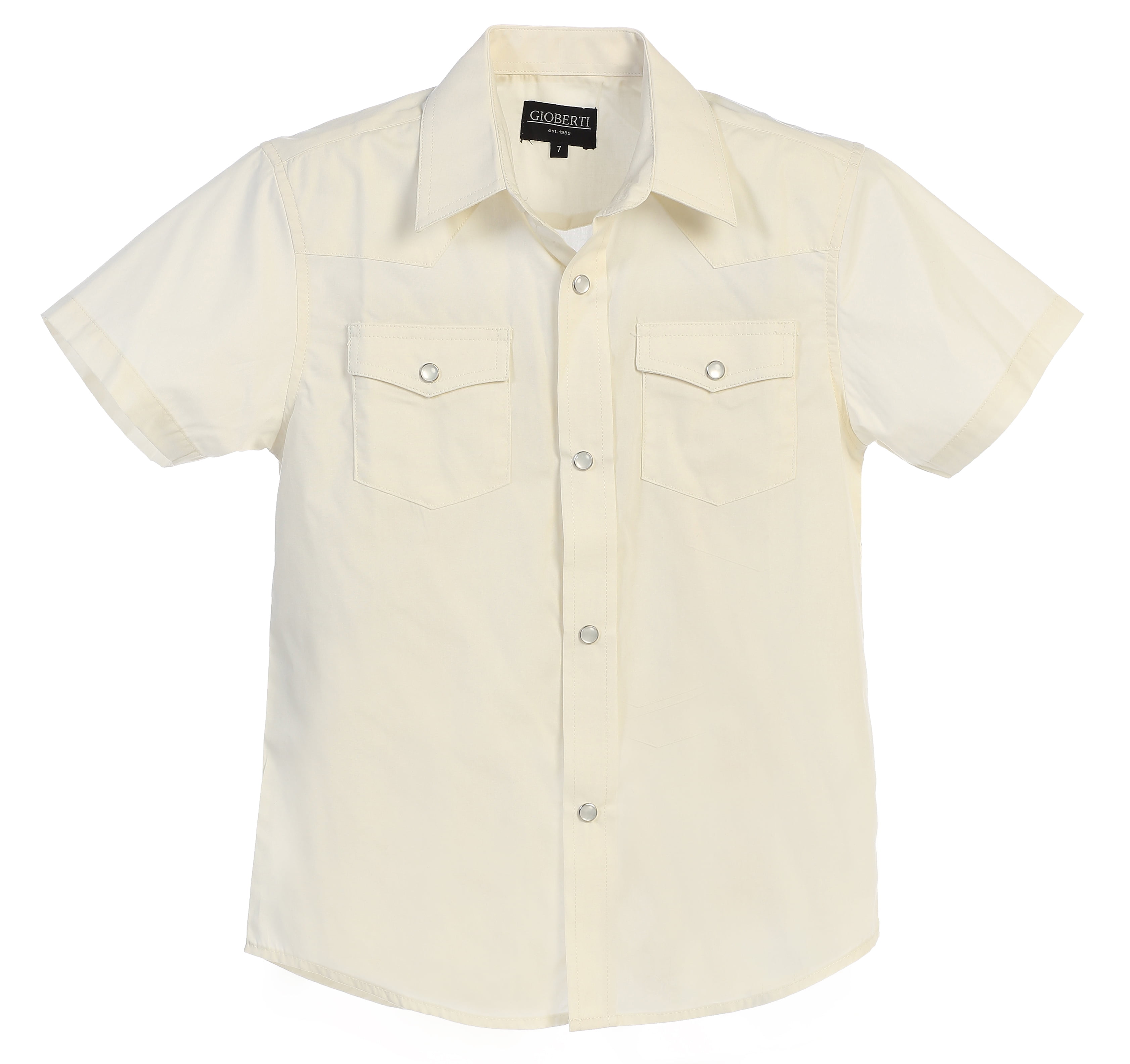 GILBETI Mens Slim Fit Solid Dress Shirts Button Down Cotton Short Sleeve Shirt 