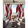 thumbnail image 3 of Red White Moire Black Out Curtains 54 Inch Long, Short Curtains for Small Window, Modern Abstract Art Room Darkening Farmhouse Window Curtains for Kitchen Bedroom 42"x54" 2 Panels, 3 of 8