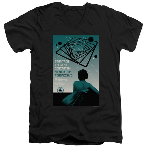 Star Trek Tng Season 3 Episode 14 Adult V-Neck 30/1 T-Shirt Black