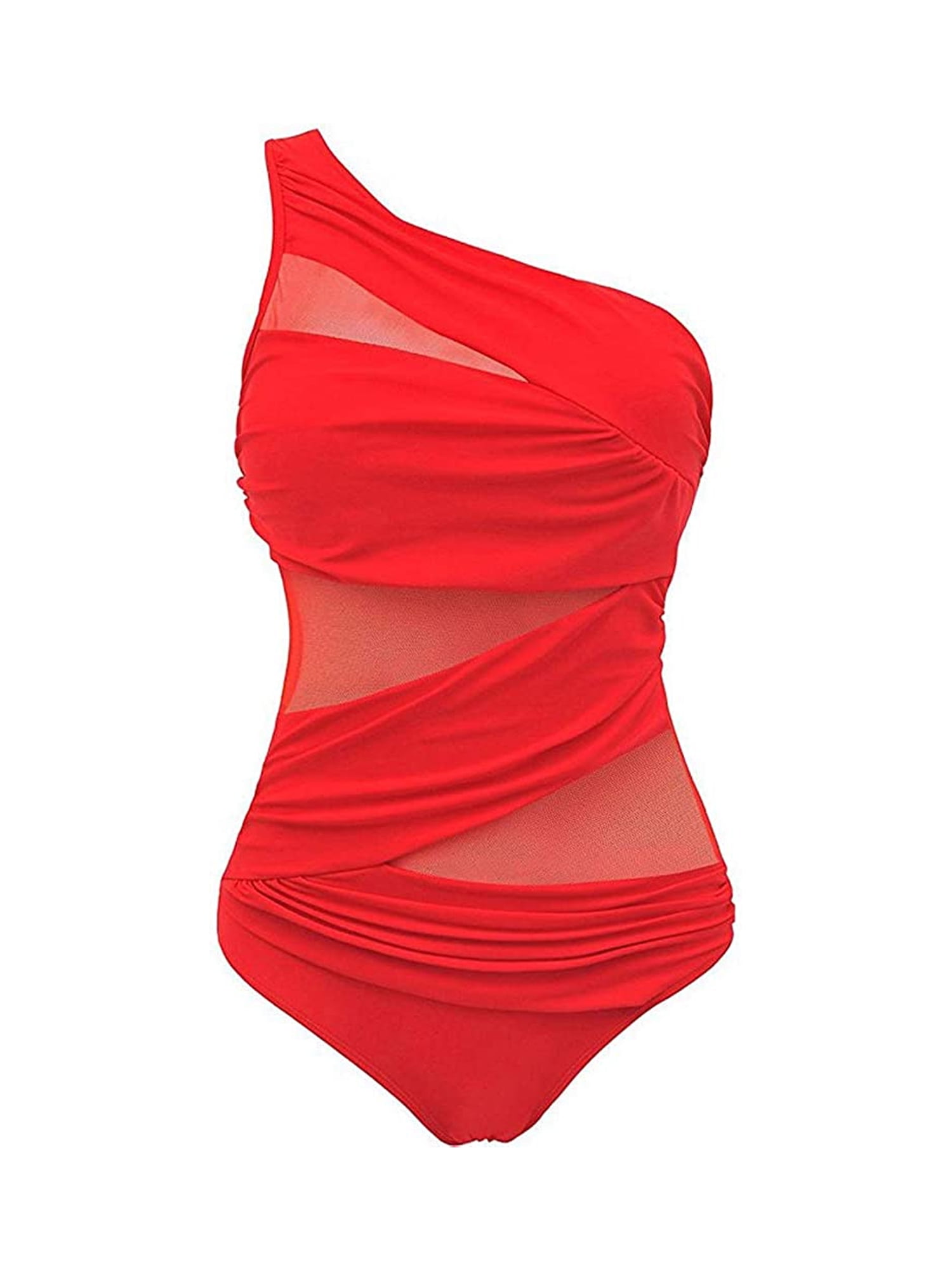 Lazybaby Women's One Piece Swimsuits One Shoulder Plus Size Tummy ...