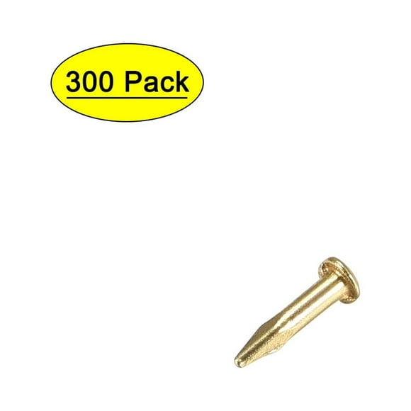 Unique Bargains Small Tiny Brass Nails 1X6mm for DIY Decorative Pictures Wooden Boxes Household Accessories 300 pcs