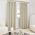 thumbnail image 6 of Deconovo Faux Linen Total Blackout Curtains 2 Panels, Thermal Insulated Curtain with Coating, Short Curtains for Bedroom（Flaxen, 52" x 45"）, 6 of 11