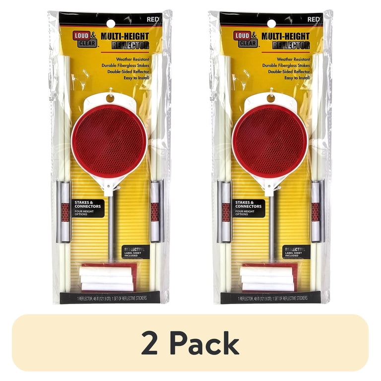 Loud & Clear Reflective Driveway Markers, Red, 2 Pack photo 1