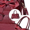 thumbnail image 4 of LHSHID Shiny Women Handbag Patent Leather Bowknot Purse Charm Glossy Top-Handle Satchel Tote Fashion Shoulder Bag, 4 of 7