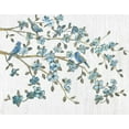 thumbnail image 2 of Nan 14x12 White Modern Wood Framed Museum Art Print Titled - Blooming Bluebirds, 2 of 4