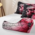 thumbnail image 4 of Erosebridal Spooky Skeleton Quilt Full, Hippie Peony Flower Full Bedspread Sets for Girls, Pink Black, 3-Piece 1 Coverlet and 2 Pillowcases, 4 of 7